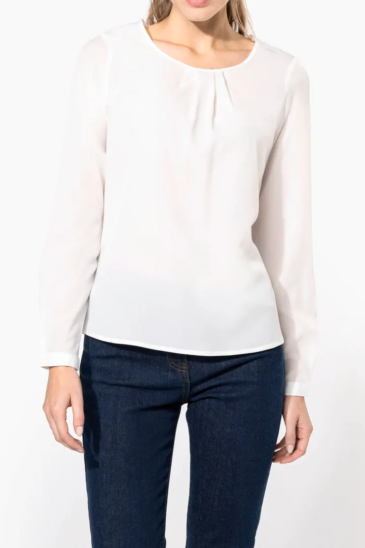 Langarm-Kreppbluse für Damen 3