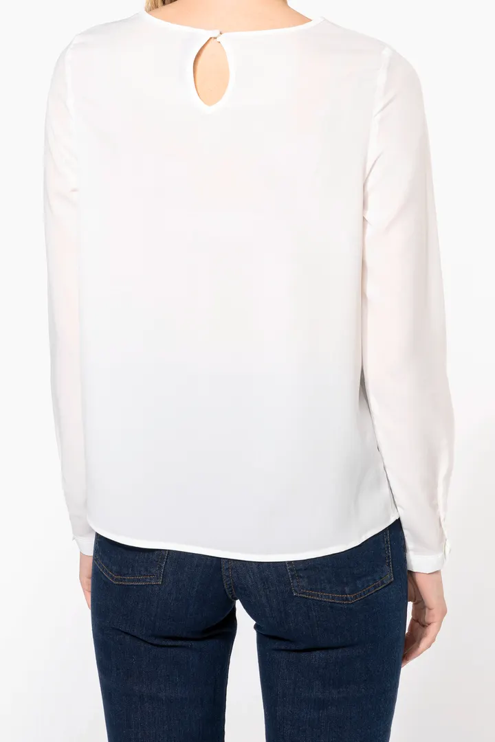 Langarm-Kreppbluse für Damen