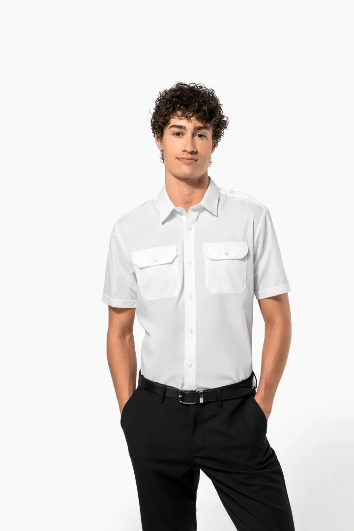 Chemise pilote manches courtes homme 6