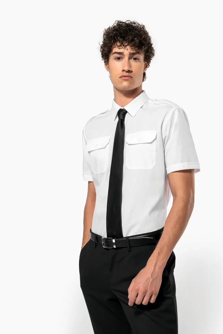 Chemise pilote manches courtes homme 8