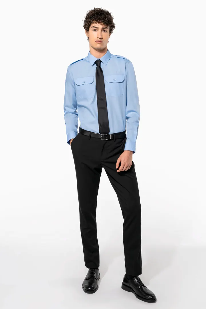 Chemise pilote manches longues homme 2