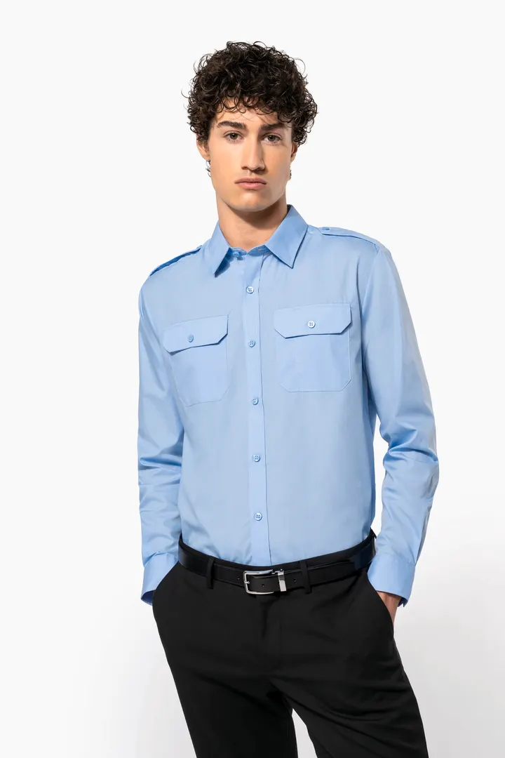 Chemise pilote manches longues homme 3