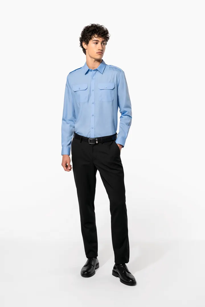Chemise pilote manches longues homme 4