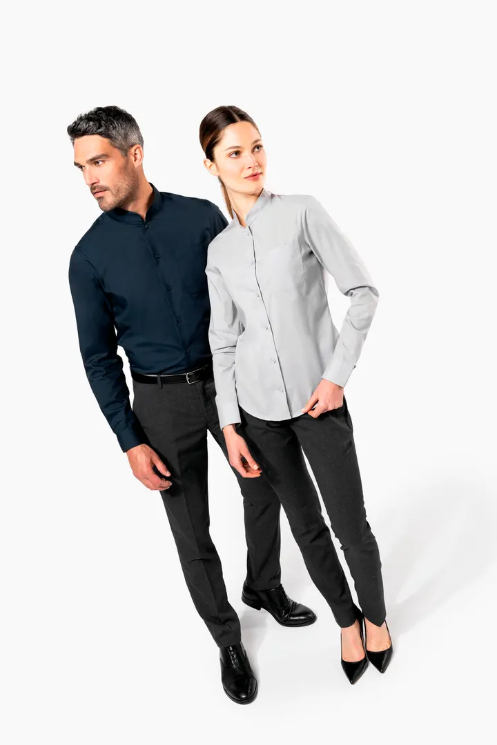 Chemise col mao manches longues femme 21