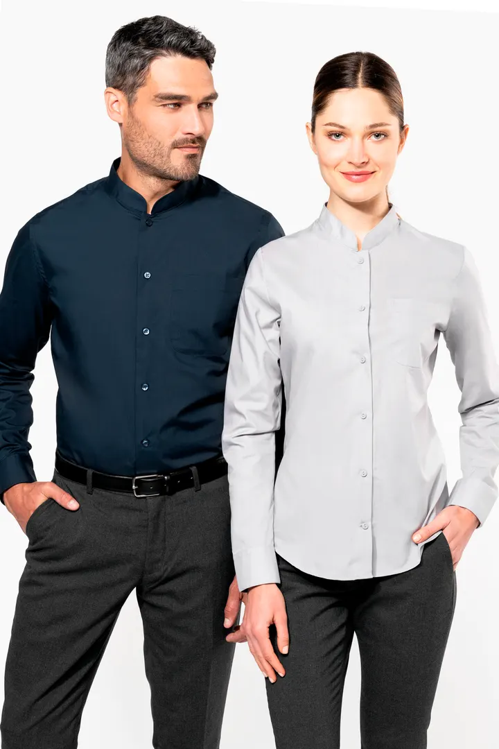 Chemise col mao manches longues femme 19
