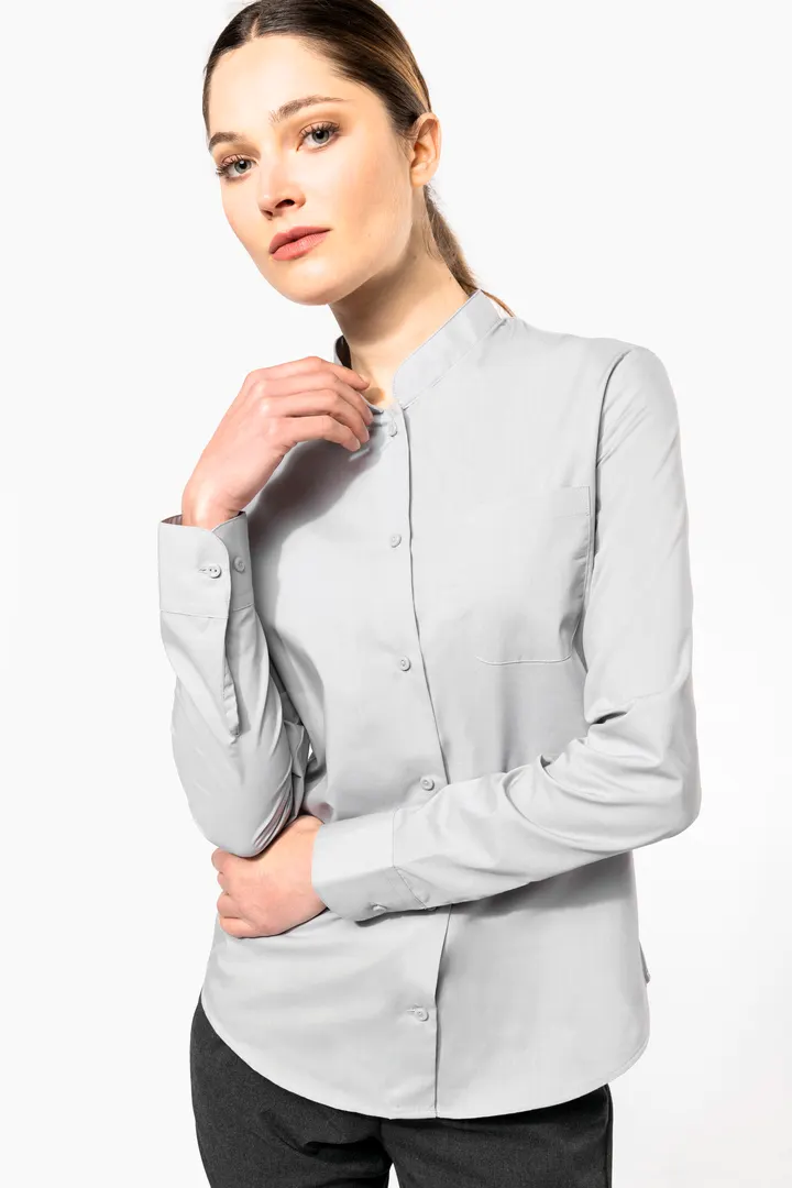 Chemise col mao manches longues femme 7