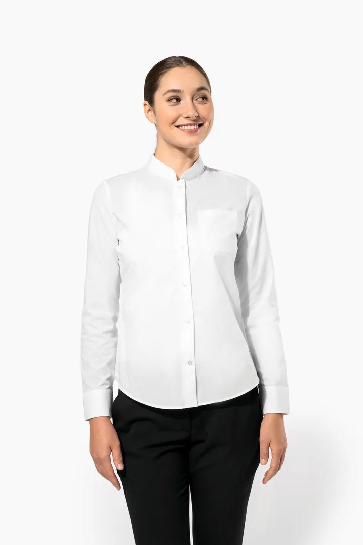 Chemise col mao manches longues femme 6