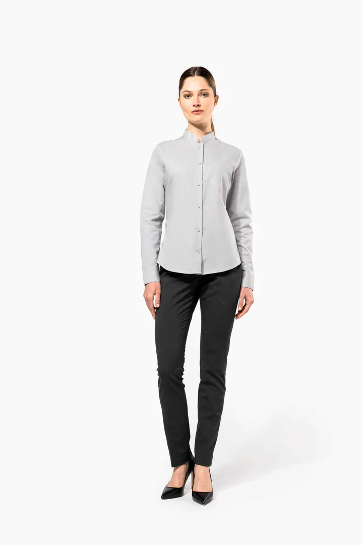 Chemise col mao manches longues femme 9