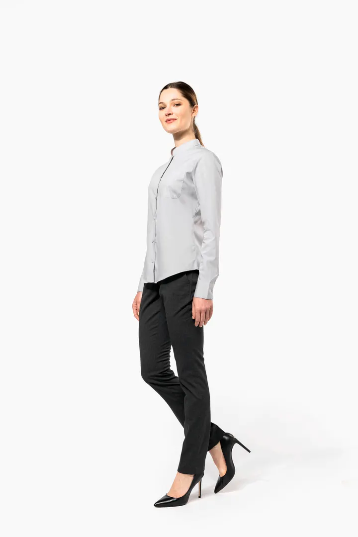 Chemise col mao manches longues femme 11