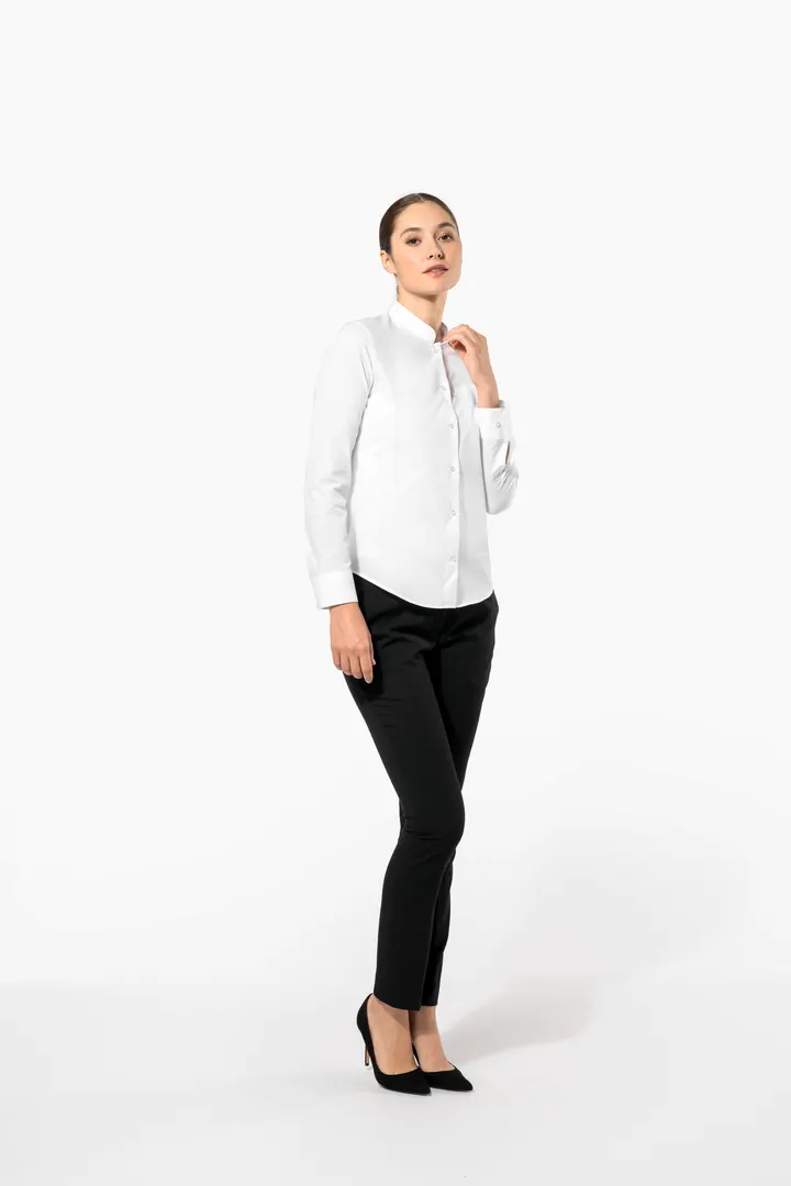Chemise col mao manches longues femme 10