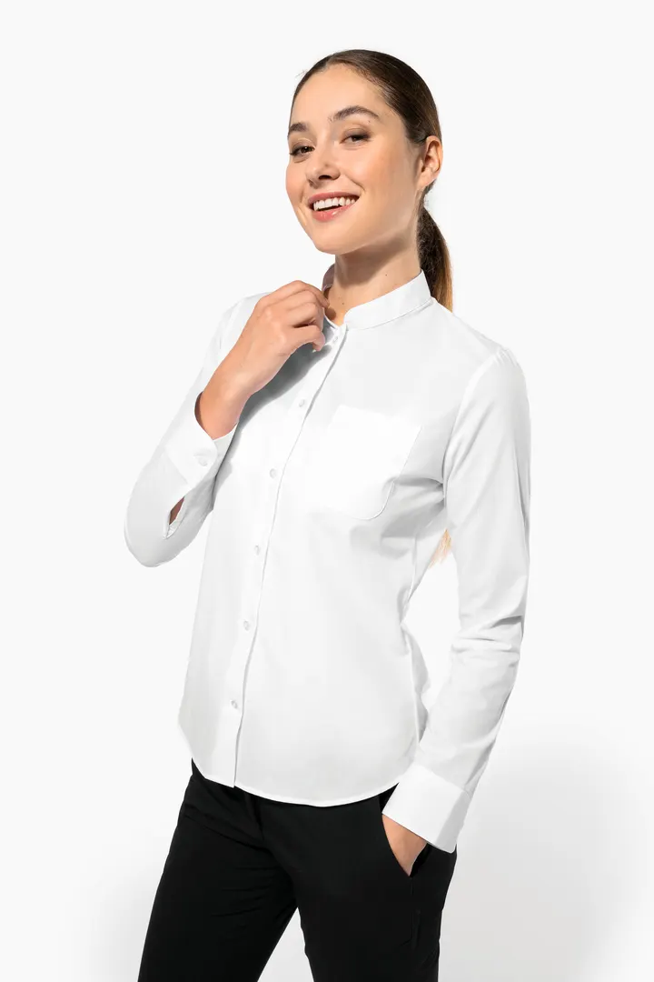 Chemise col mao manches longues femme 12