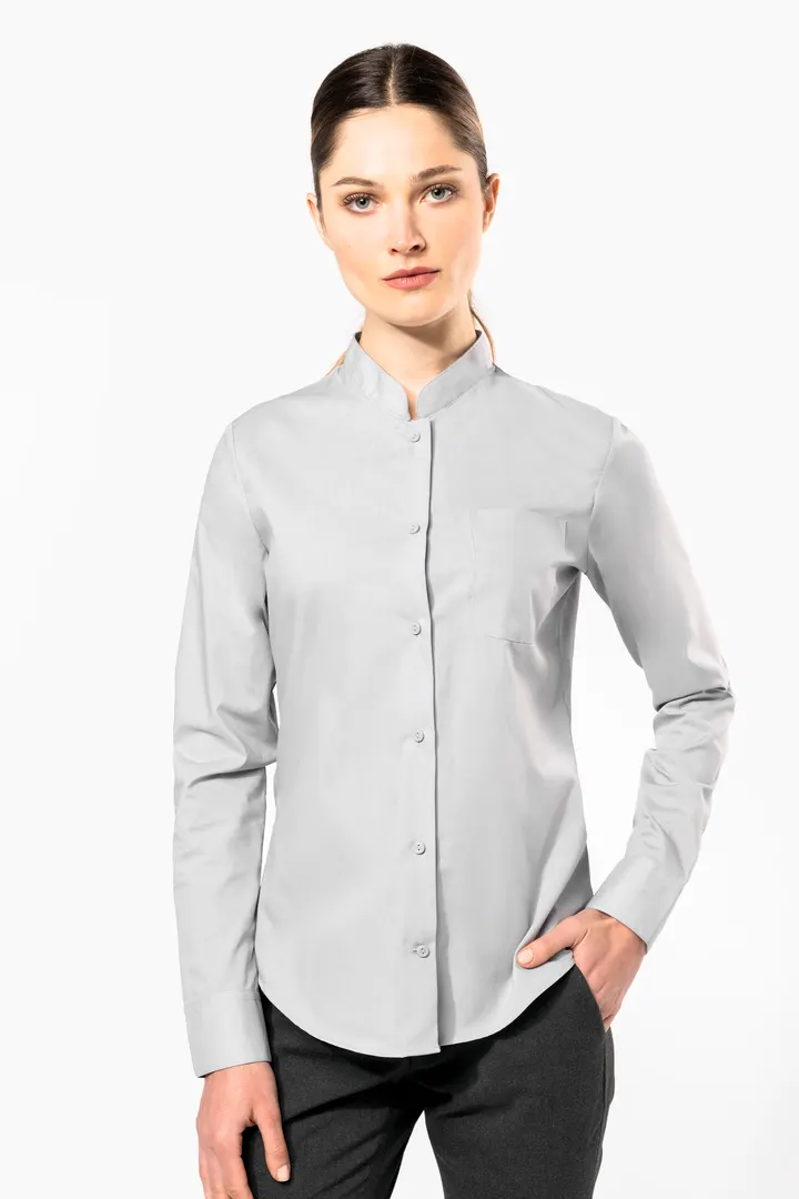 Chemise col mao manches longues femme 3