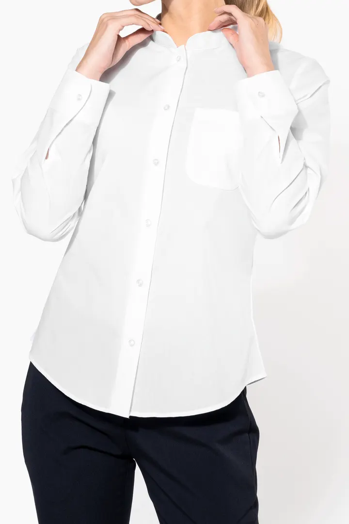 Chemise col mao manches longues femme 1