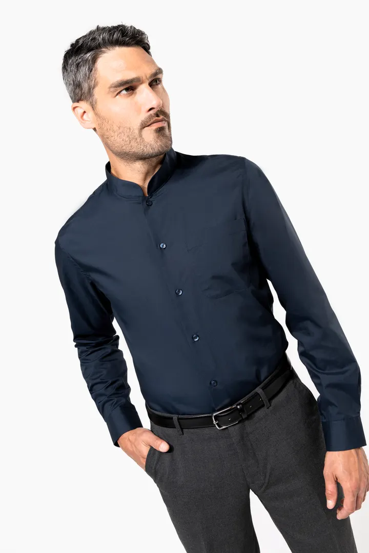 Chemise col mao manches longues 7