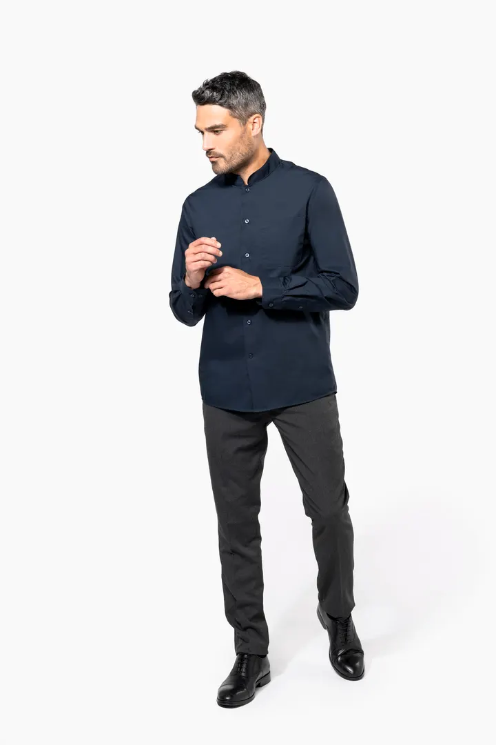 Chemise col mao manches longues 9