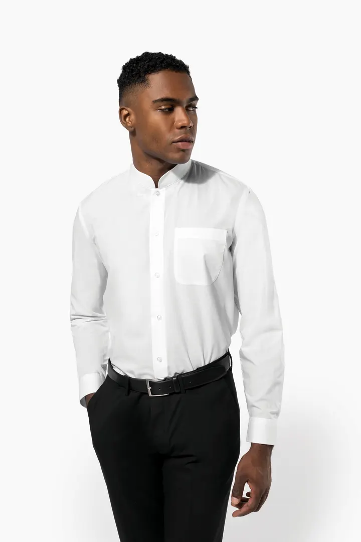 Chemise col mao manches longues 8