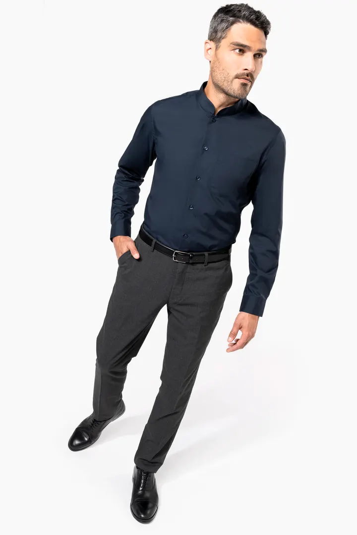 Chemise col mao manches longues 11
