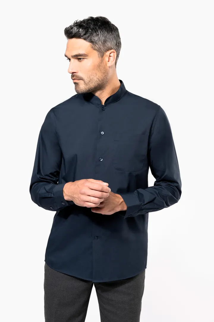 Chemise col mao manches longues 3