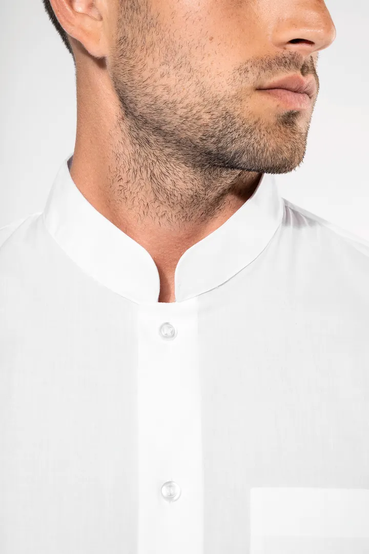 Chemise col mao manches longues 2
