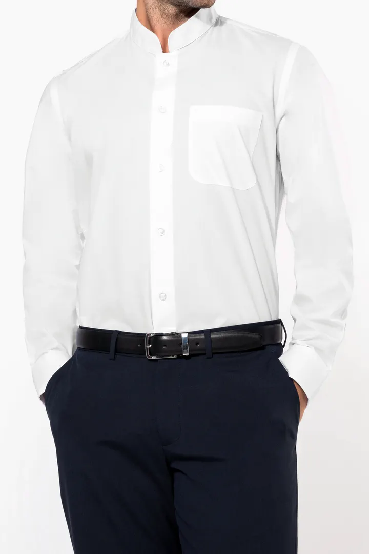 Chemise col mao manches longues