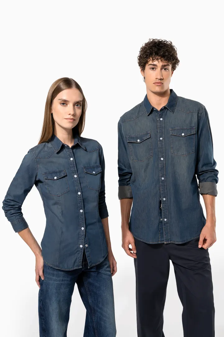 Chemise denim manches longues 14