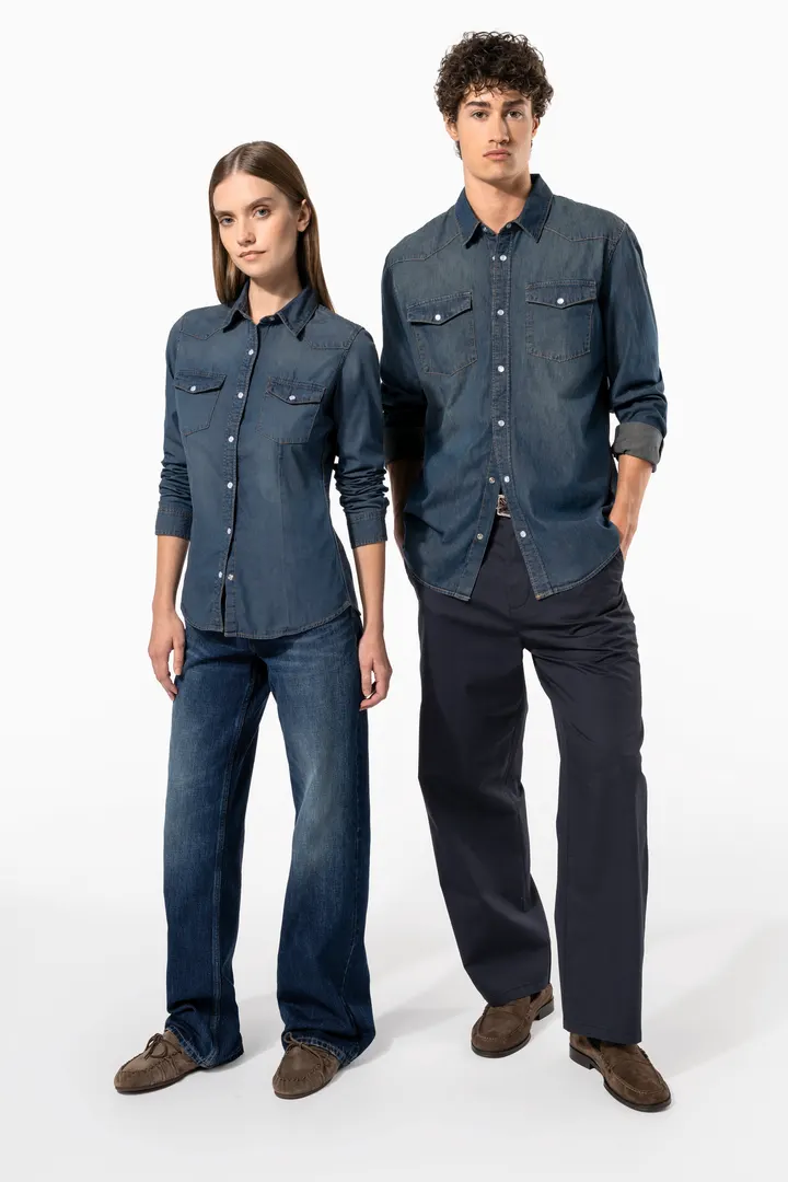 Chemise denim manches longues 15
