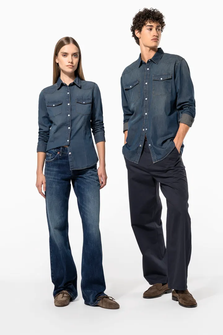 Chemise denim manches longues 16