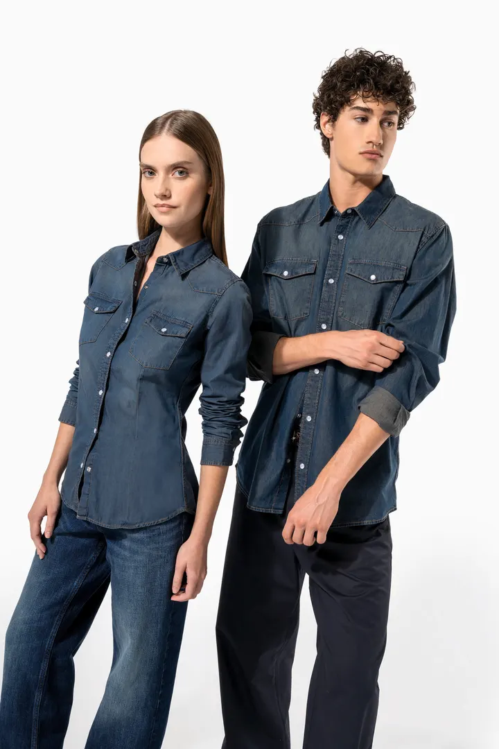 Chemise denim manches longues 13