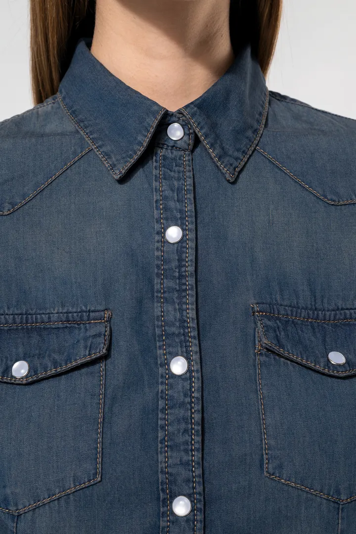 Damen denim-hemd langarm 3