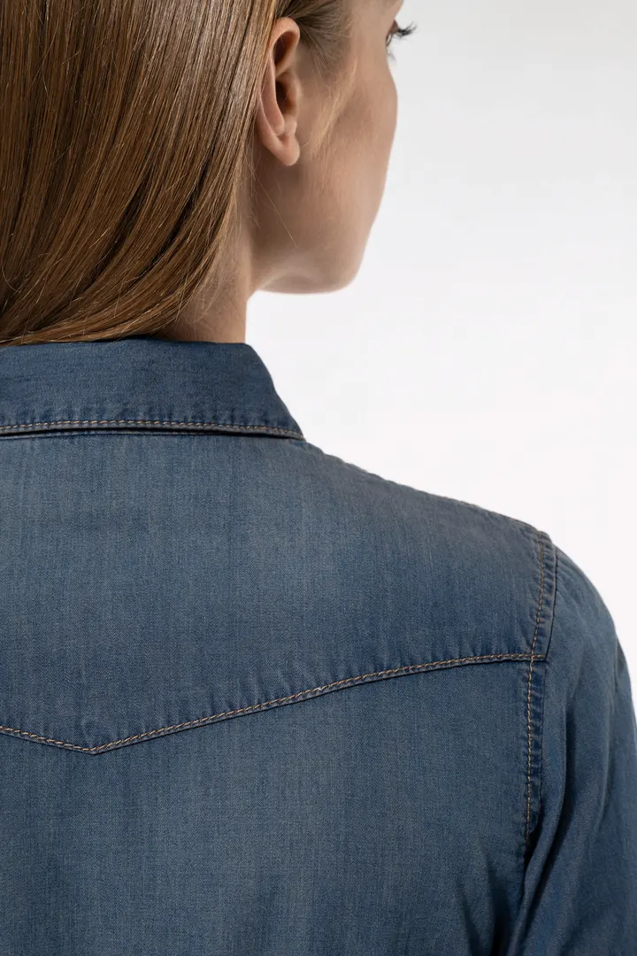 Damen denim-hemd langarm 6