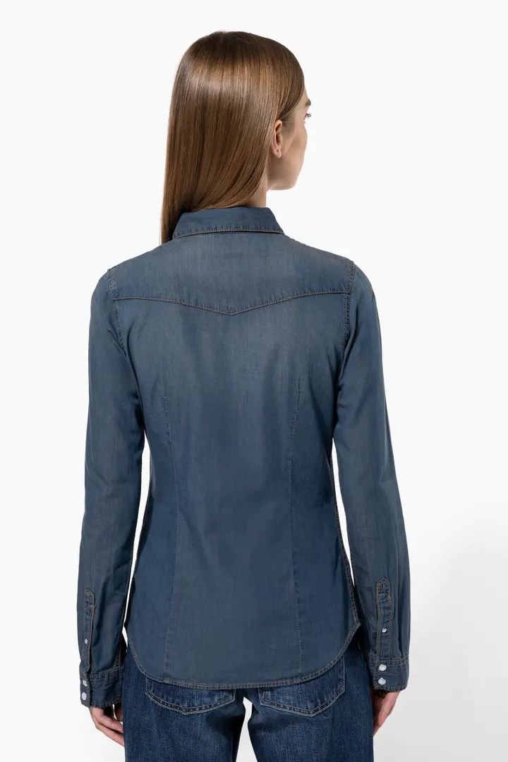 Damen denim-hemd langarm 7