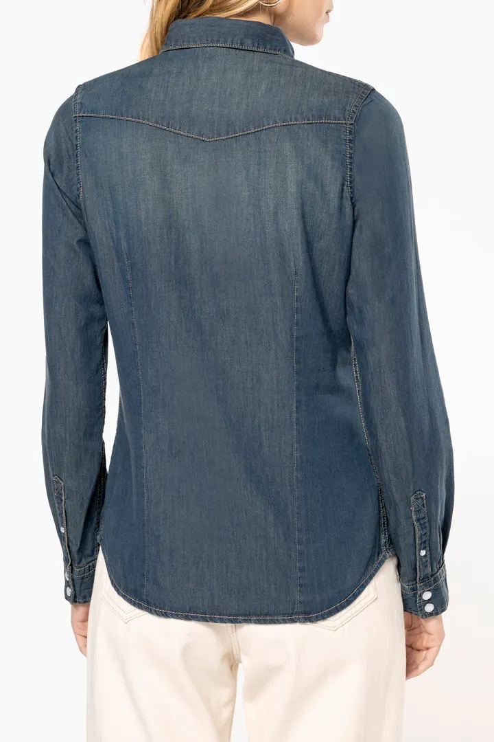 Chemise denim manches longues femme