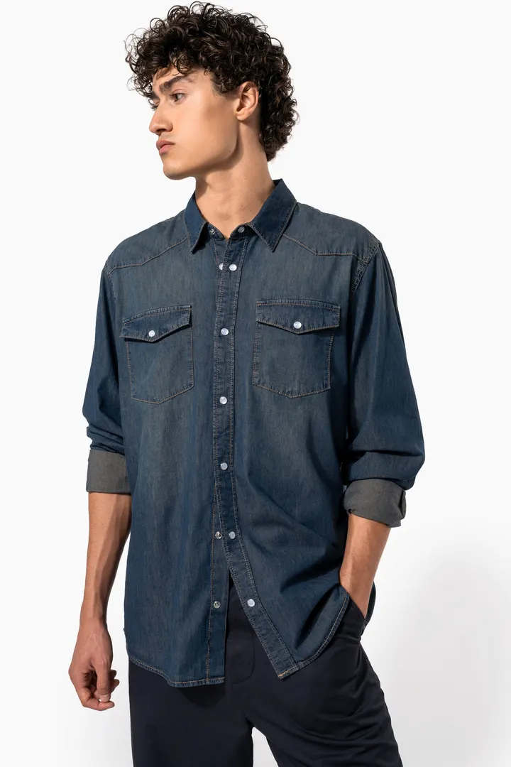 Chemise denim manches longues 12