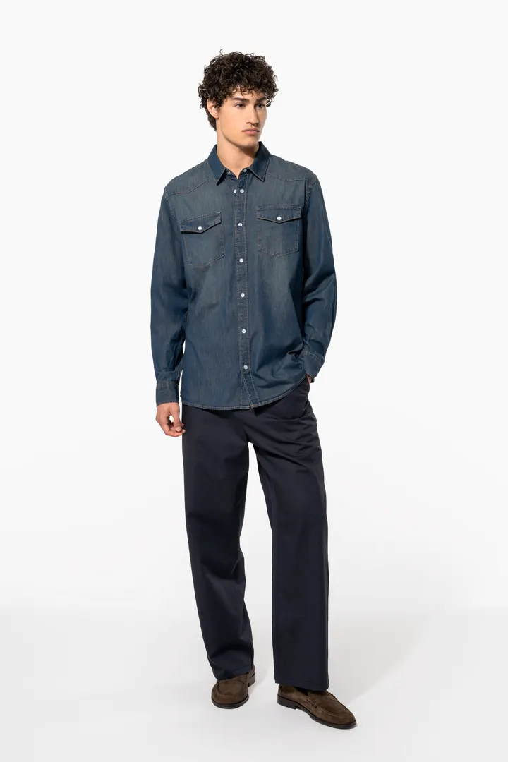 Chemise denim manches longues 5