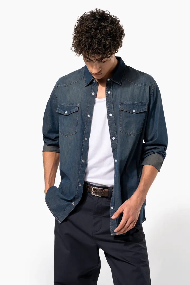 Chemise denim manches longues 6