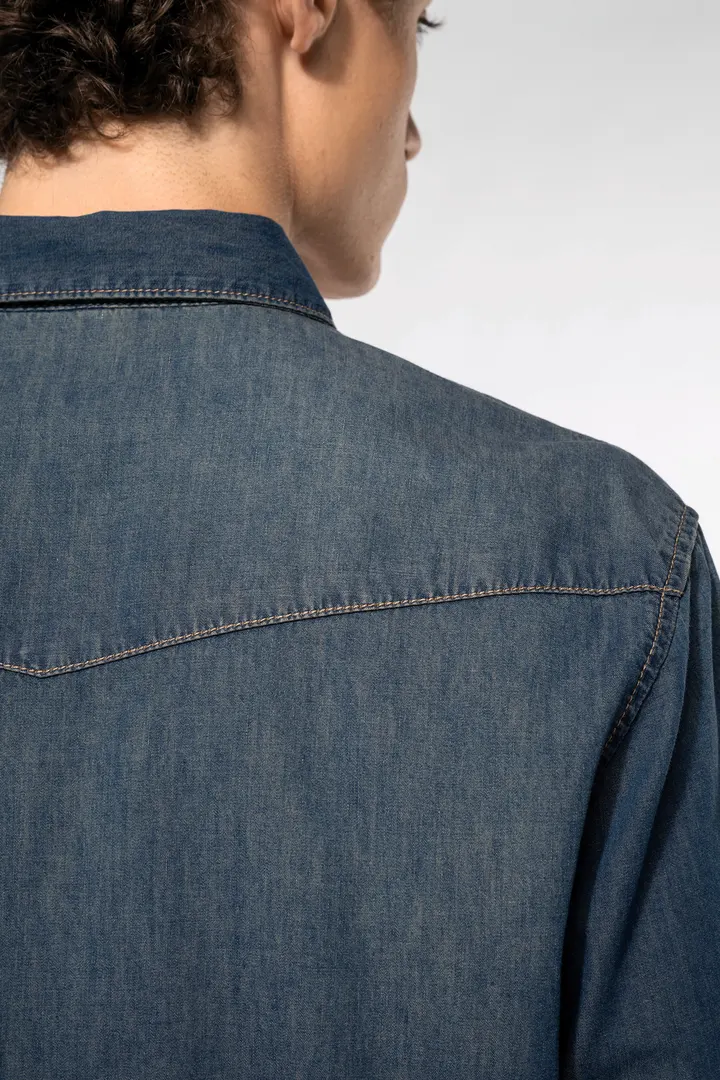 Chemise denim manches longues 8
