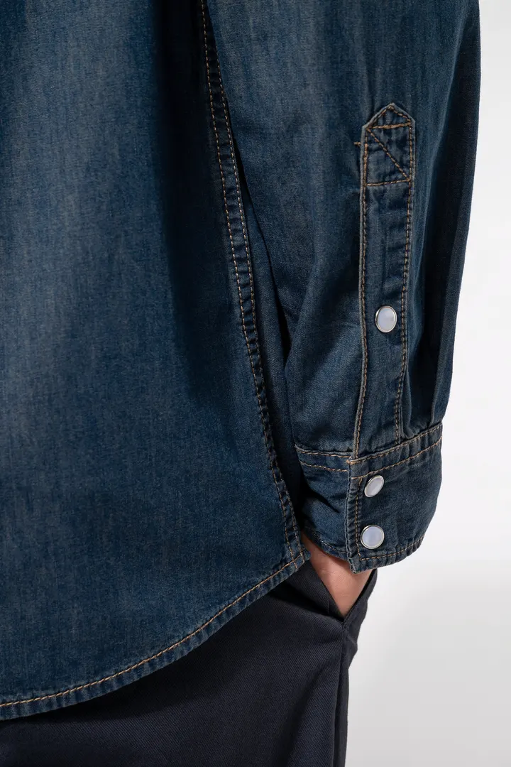 Chemise denim manches longues 9