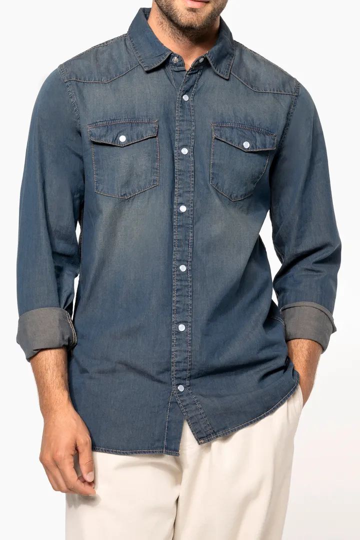 Chemise denim manches longues 1
