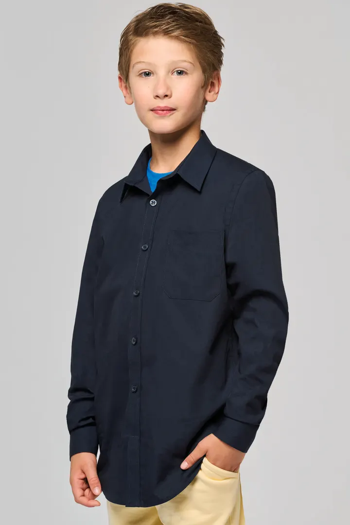 Chemise popeline manches longues enfant 6