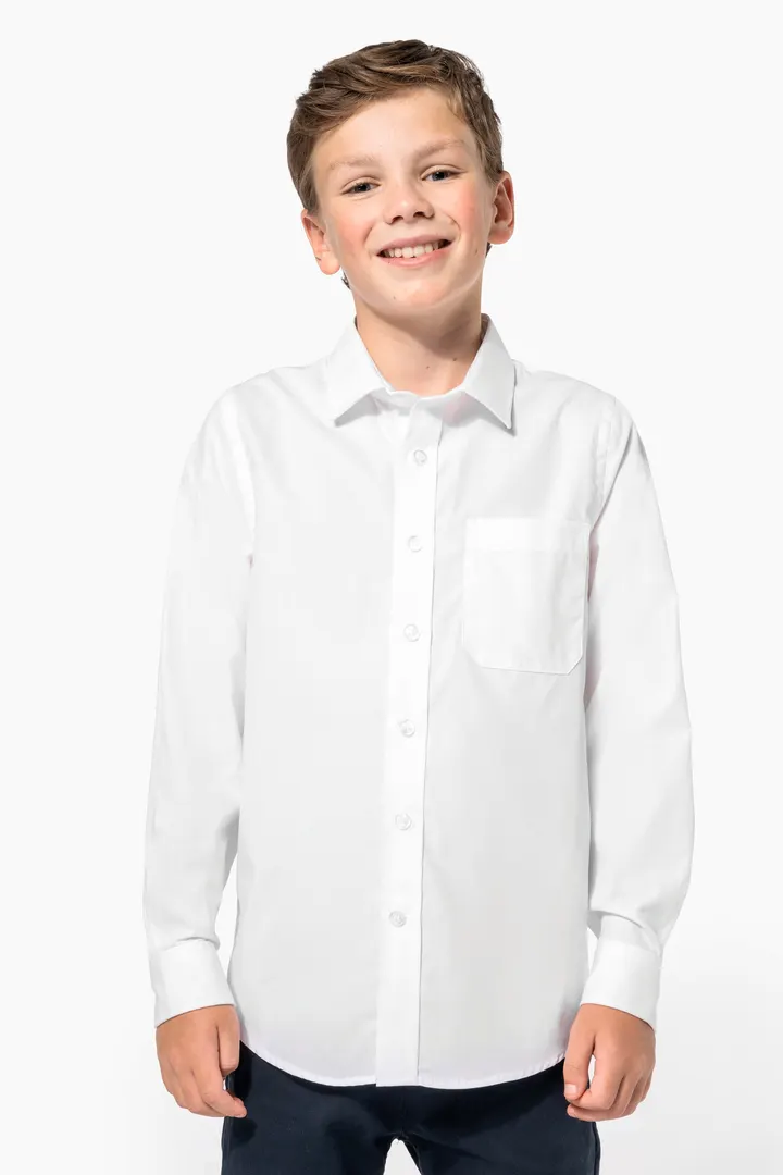 Chemise popeline manches longues enfant 12