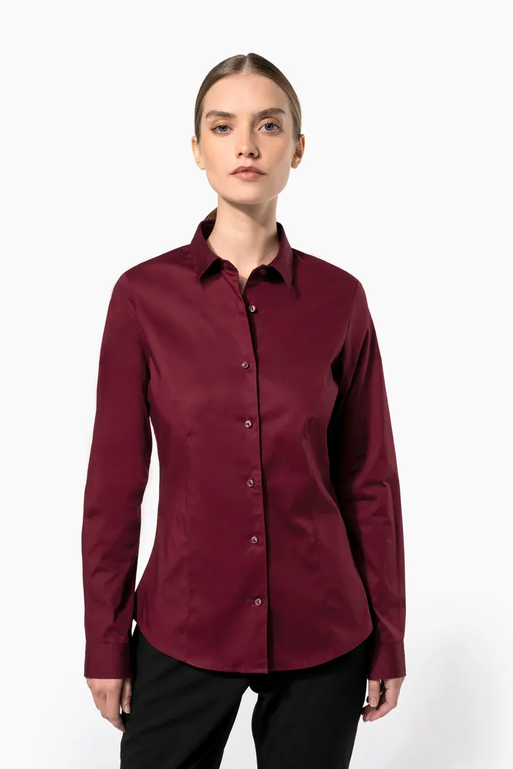 Damen Stretchbluse Langarm 6