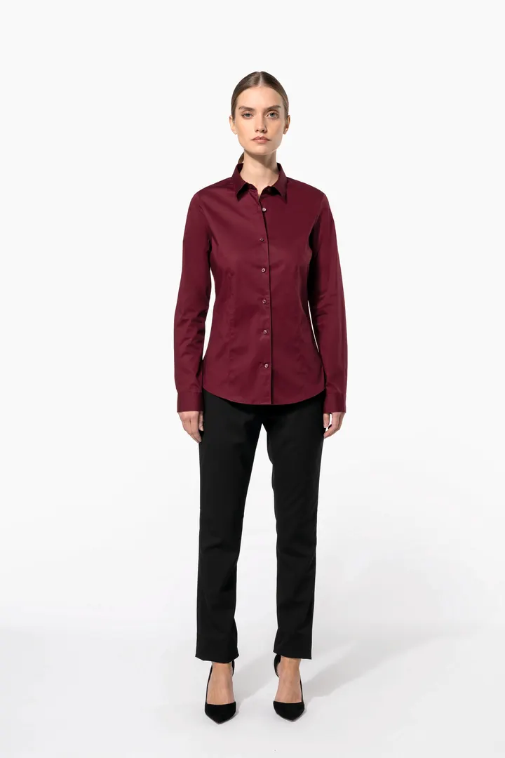 Damen Stretchbluse Langarm 7