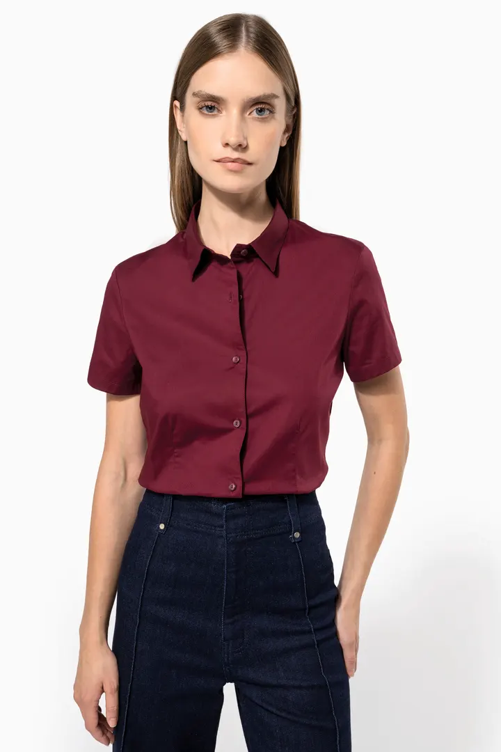 Damen Stretchbluse Kurzarm 2
