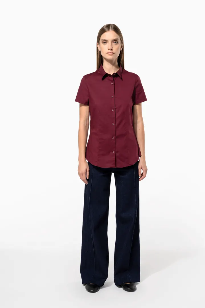 Damen Stretchbluse Kurzarm 6