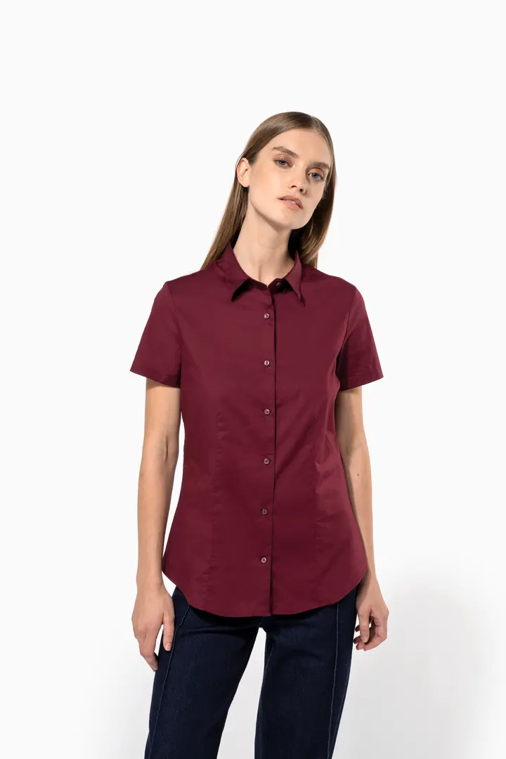 Damen Stretchbluse Kurzarm 7