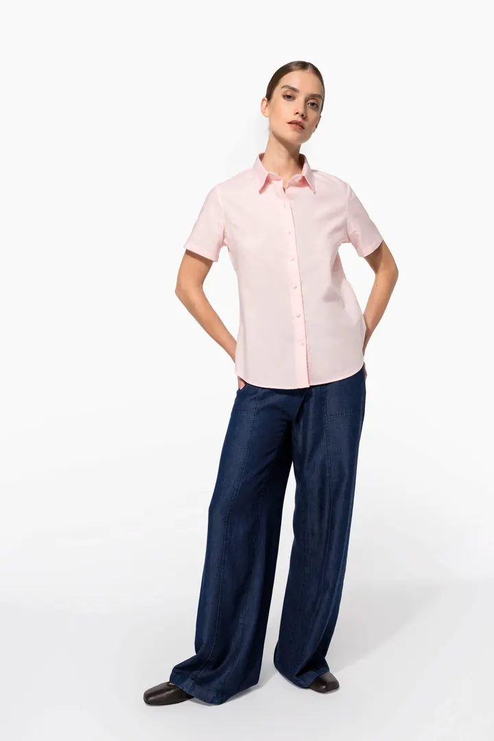Damen Oxford Kurzarmbluse 2