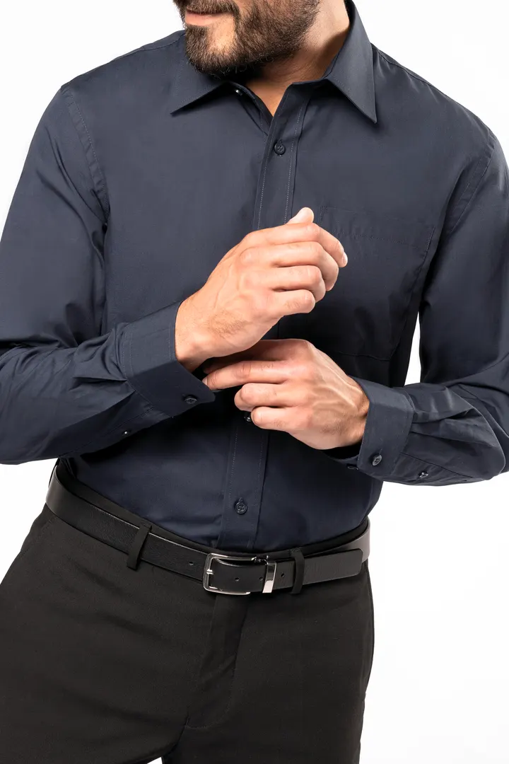 Herren Popelinehemd Langarm 4