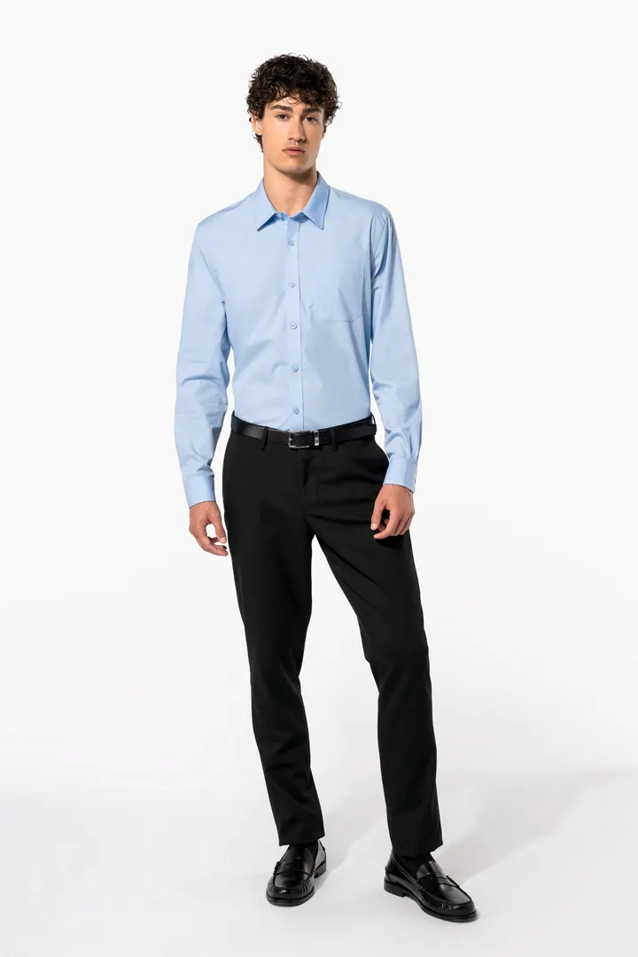 Herren Popelinehemd Langarm 11