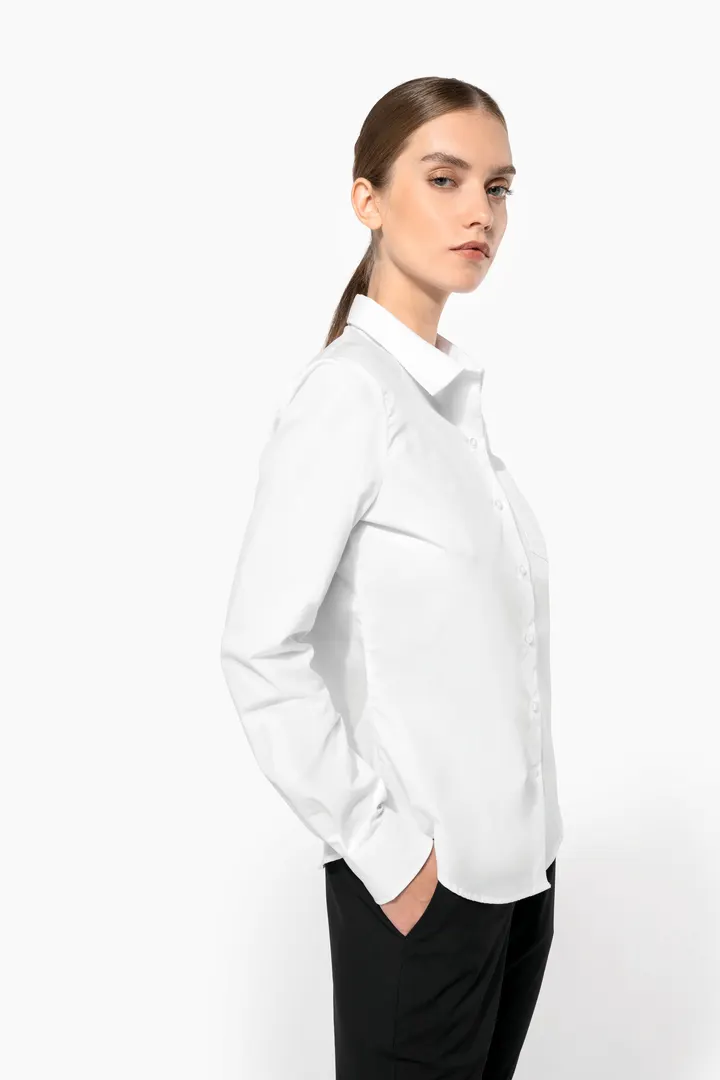 Chemise popeline manches longues femme 4