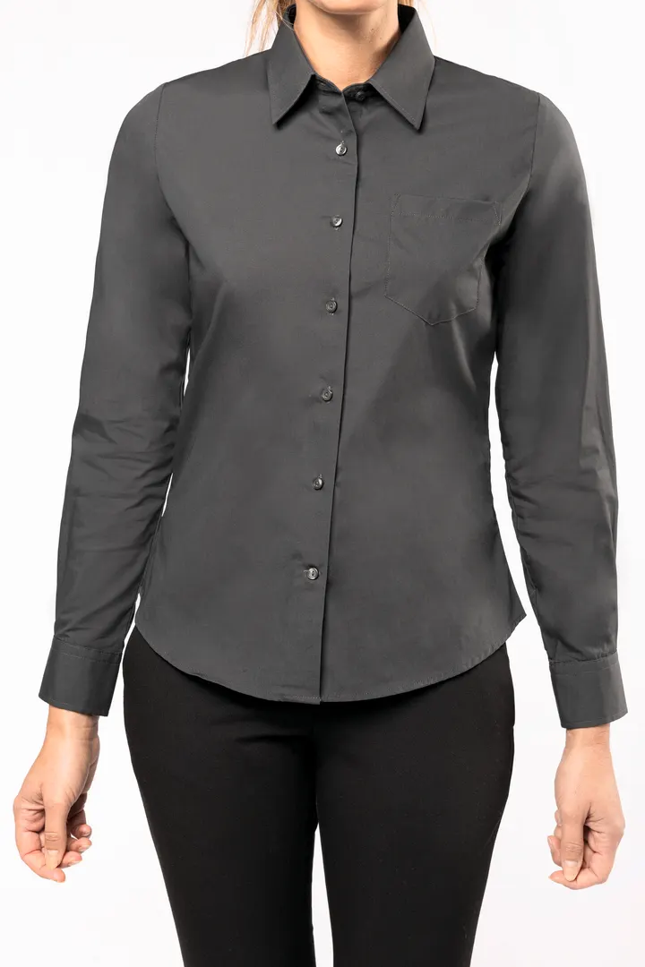 Chemise popeline manches longues femme 7